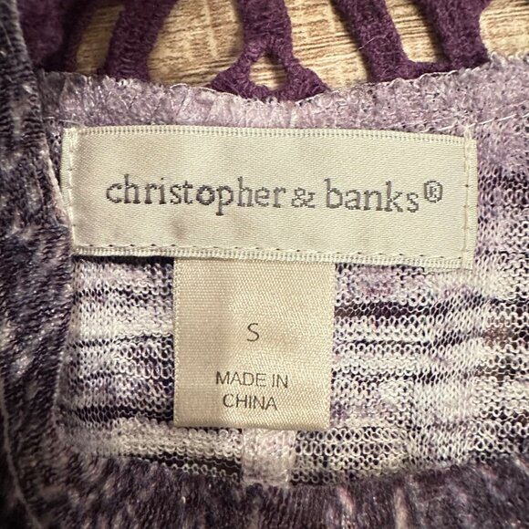 CHRISTOPHER BANKS WOMENS OMBRE' SHORT SLEEVE SHIRT SMALL - Picture 6 of 8